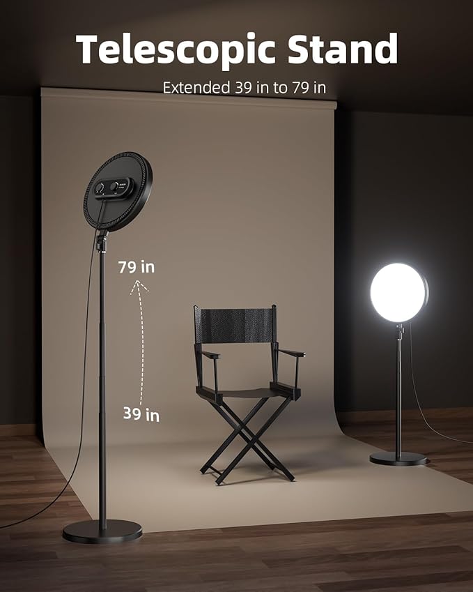 Weilisi Large Ring Light with 79" Stand, 6500K Professional Full-Screen Big