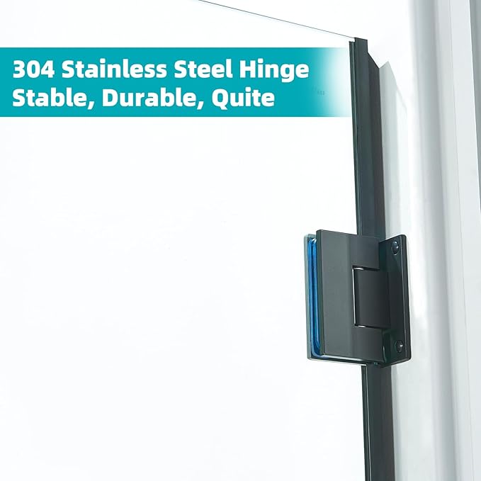 Pivot Swing Shower Door, Adjustable Width 58.9-60" W x 74" H Semi-Frameless