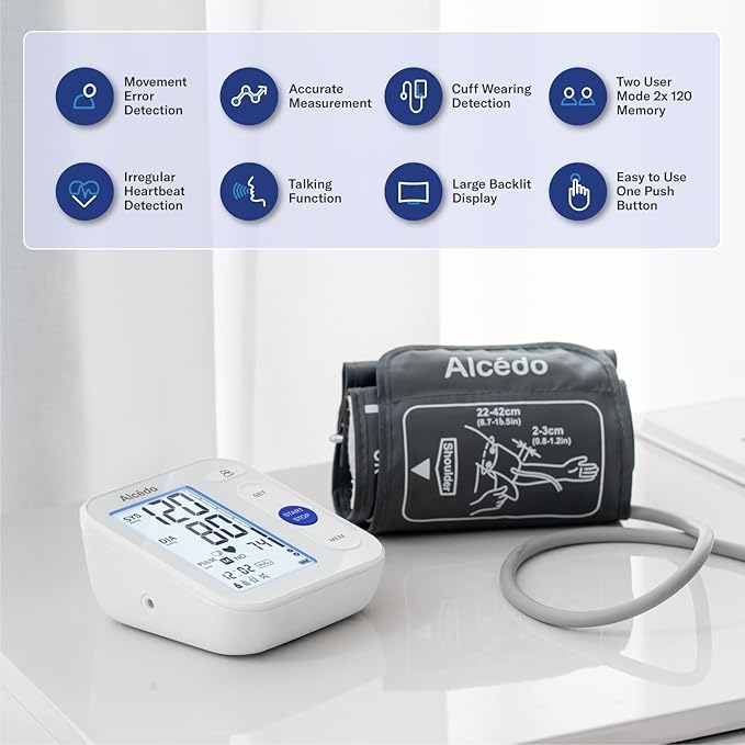 Alcedo Blood Pressure Monitor for Home Use, Automatic Digital BP Machine