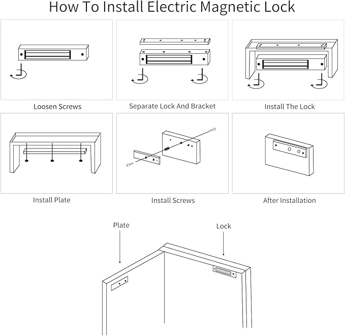 Electric Magnetic Lock with Z and L Bracket 500KG 1200LBS Holding Force