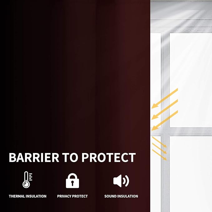 Easy-Going Blackout Curtains for Bedroom, Solid Thermal Insulated Grommet and