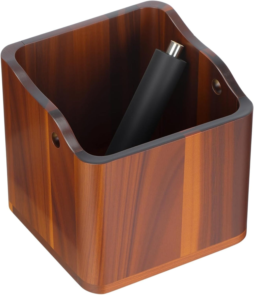 Hushee 5 Inch Espresso Knock Box, Acacia Wood Coffee Puck Knockbox with Remov...