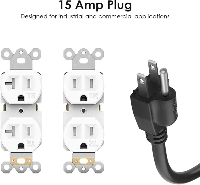 JUNNUJ Heavy Duty 20 Amp Surge Protector 4800J, Garage Metal 8 Outlets 12 Gauge