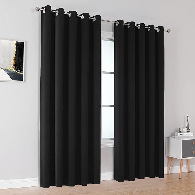 DUALIFE Blackout Curtains 60 inches Wide x 84 inches Long 2 Panels