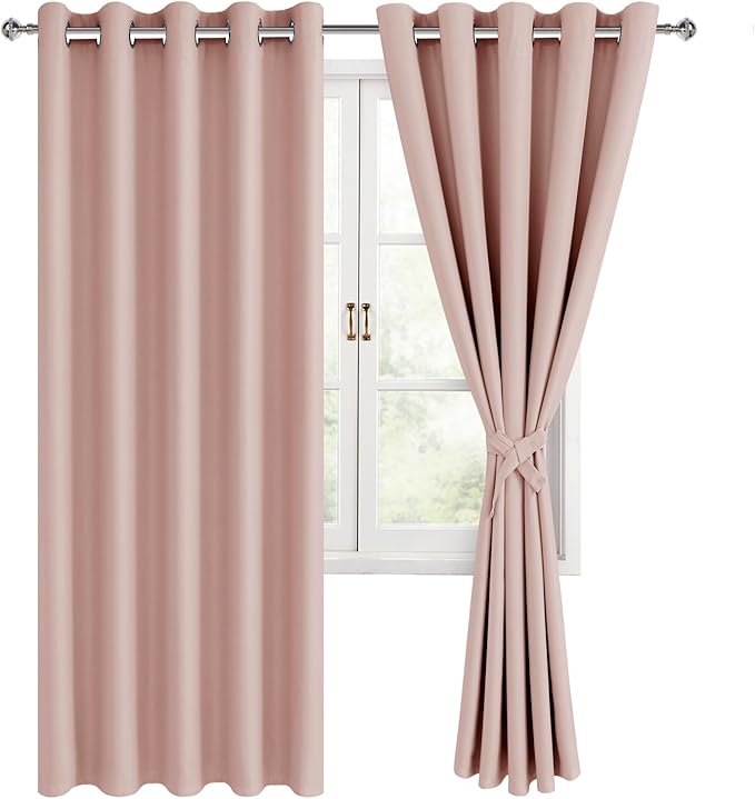 Hiasan Blackout Curtains for Bedroom, 60 x 63 Inches Length
