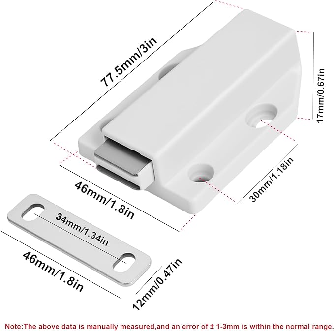 8 Pack Magnetic Push Latch, Heavy Duty Magnetic Touch Latch,