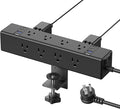 CCCEI Desk Outlet Station 20W USB C Port. 12 Outlet Desktop Clamp Power Strip