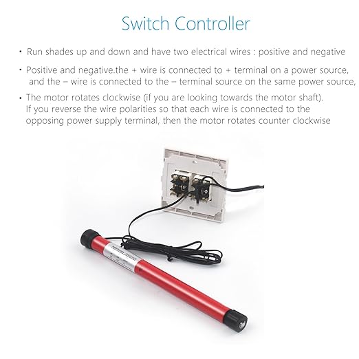 Rollerhouse DC12V 500mA 2 Wires Hard Wired Switch Controlled Electric Roller