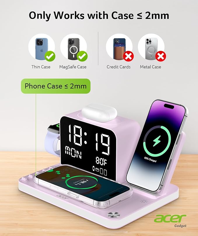 Acer 7-in-1 Wireless Charging Station - 30W Fast Wireless Charger