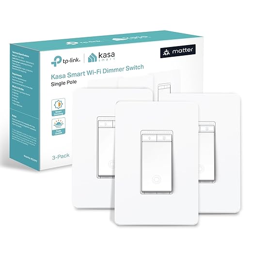 Kasa Smart Kasa Matter Smart Dimmer Switch: Voice Control w/Siri, Alexa &