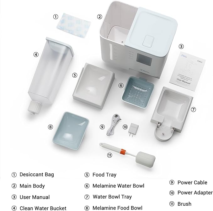 iPettie FW54 5G/2.4GHz WiFi Automatic Feeder and Waterer 2-in-1 Set
