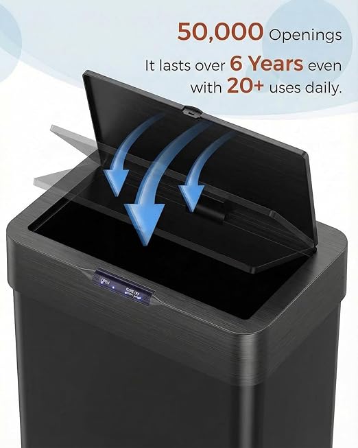 TLSUNNY 18.5 Gallon Motion Sensor Trash Can, Touchless Automatic Garbage Can
