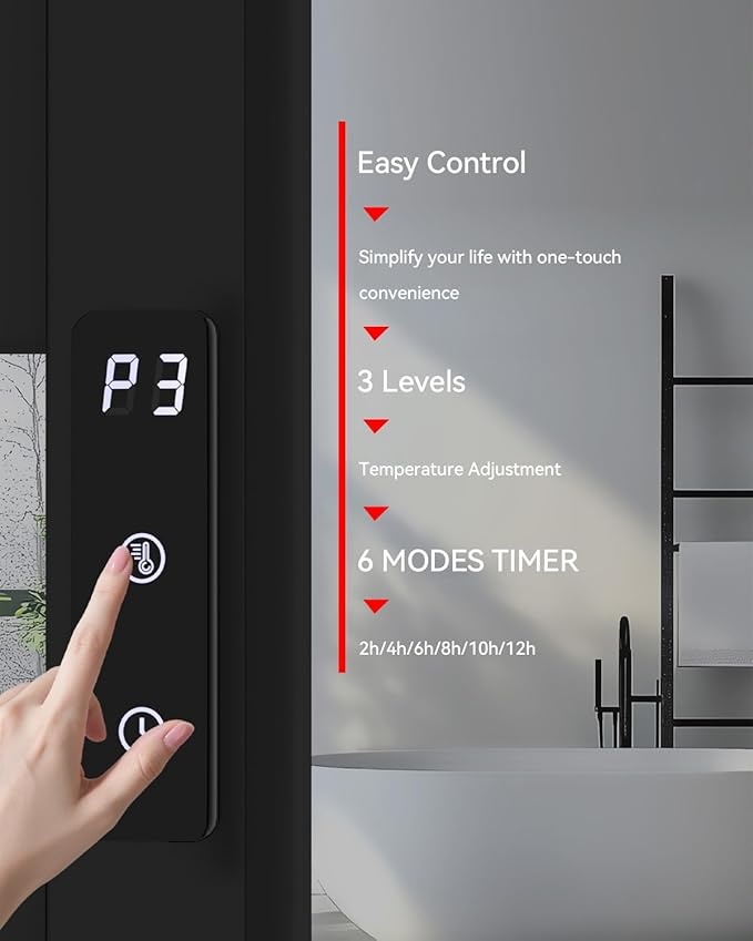 Heated Towel Rack – Rapid PTC Heating, LED Timer Control, High Temp & Large