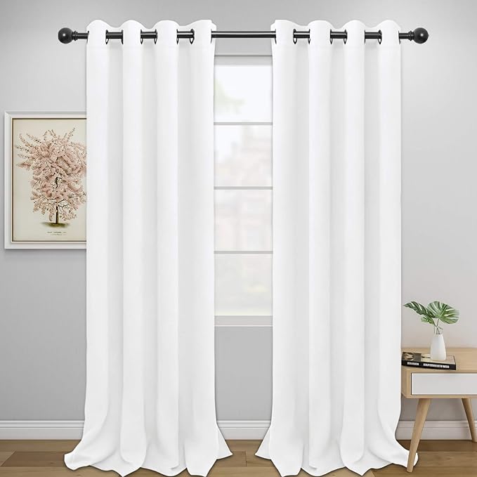 Easy-Going Blackout Curtains for Bedroom, Solid Thermal Insulated Grommet and
