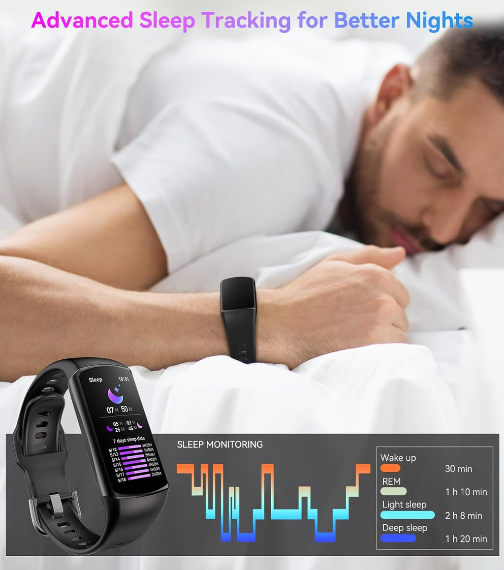Fitness Tracker with Heart Rate Blood Oxygen Blood Pressure Monitor Sleep Tracker Activity Trackers