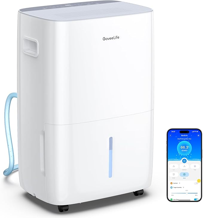 GoveeLife Dehumidifier for Home 4, 500 Sq.Ft, 50 to 137 Pint Smart Auto