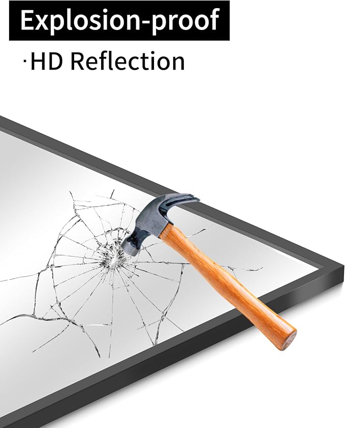 Black Bathroom Mirror for Wall, 30x50 Inch Rectangle Mirrors