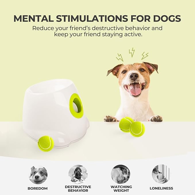 ALL FOR PAWS Automatic Ball Launcher for Dogs Interactive Puppy Pet Ball Indoor (3 Pcs)