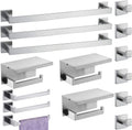 Bathroom Hardware Set 15 Piece Brush Nickel Bathroom Accessories Set SUS304 Towel Bar Set Includes 3 Towel Bar 24 Inch+3 Towel Holder+3 Toilet Paper Holder+6 Towel Hooks (15, Brushed Nickel)