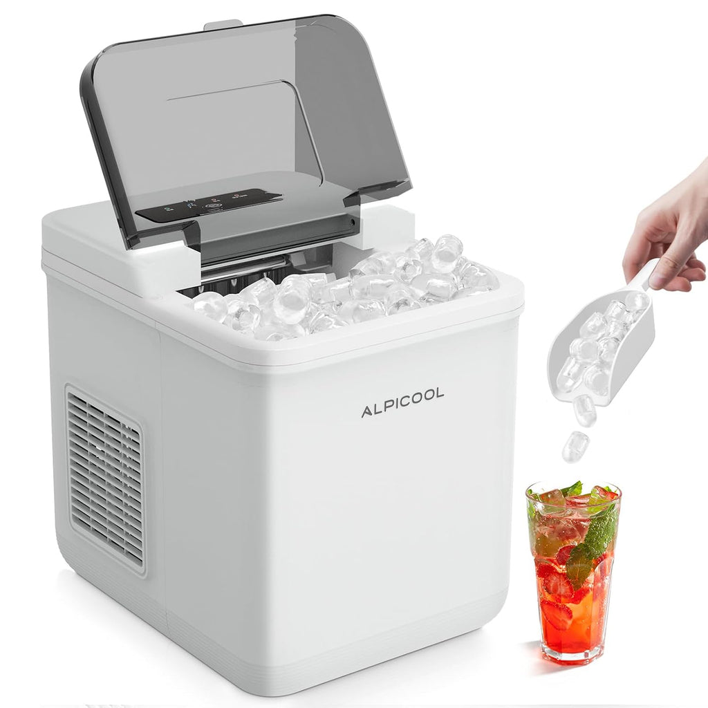 alpicool countertop bullet ice maker, ice machine 9 shown in use