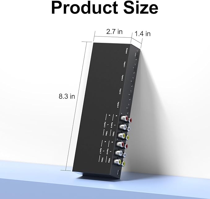 ZUZONG 4 AV to HDMI Converter + 4 HDMI2.0 Switcher 4 Way RCA Composite to HDMI