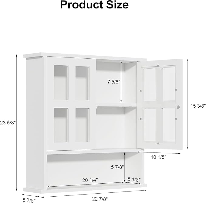 Modern Hanging Bathroom Cabinet, Sturdy Wooden Medicine Cabinet