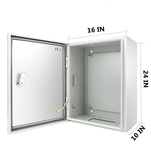Outdoor Electrical Box, Steel Junction Box 24X16X10'', NEMA 4X Electrical