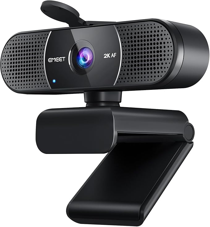EMEET C960 2K Webcam with Microphone, 2K QHD, 2 Noise-Reduction Mics, TOF