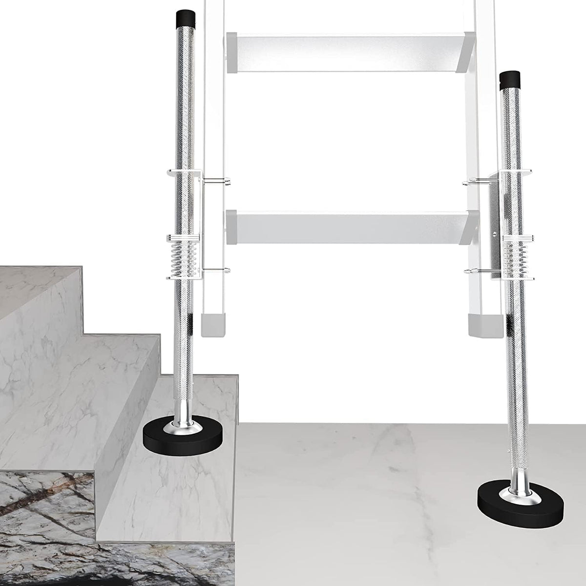 Ladder Leveler Pair,Ladder Accessories Tools Working on Stairs, Adjustable Ladder Leveler for Stable Platform and Ground Level for All Surfaces-Standard Version （20"）