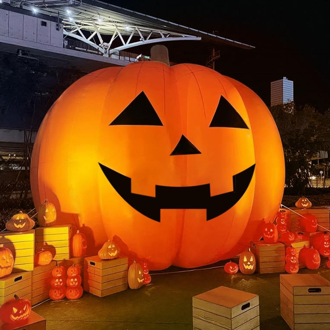 Giant 26Ft Halloween Inflatables Pumpkin Decorations, Blow Up Yard Decorations with 750W Waterproof Air Blower & LED Lights for Commercial Use, Outdoor Yard Lawn Halloween Party