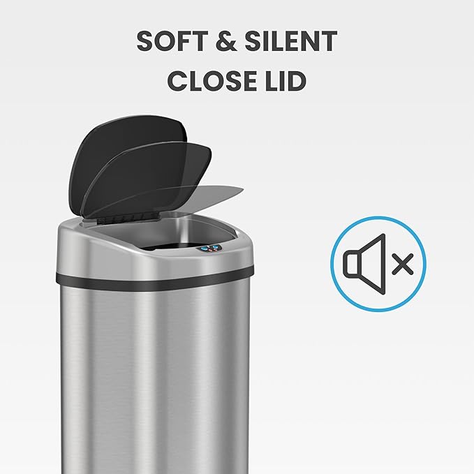 iTouchless 13 Gallon Oval Sensor Trash Can