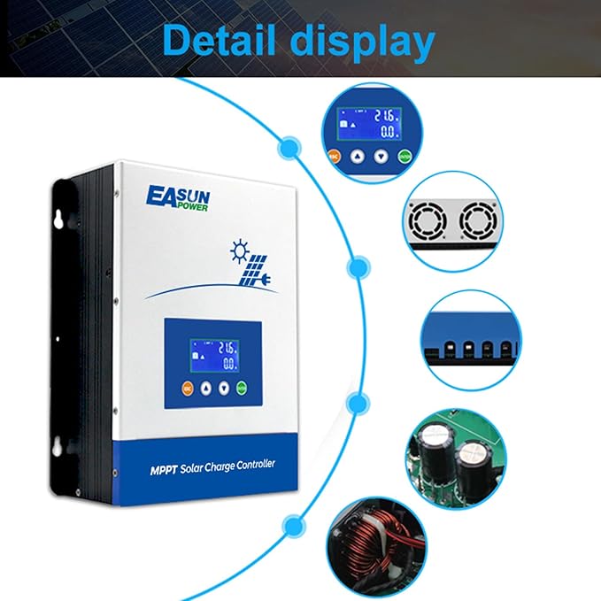 POWLAND 100A MPPT Solar Charge Controller, 12V/24V/36V/48V Auto, Max Input 150V
