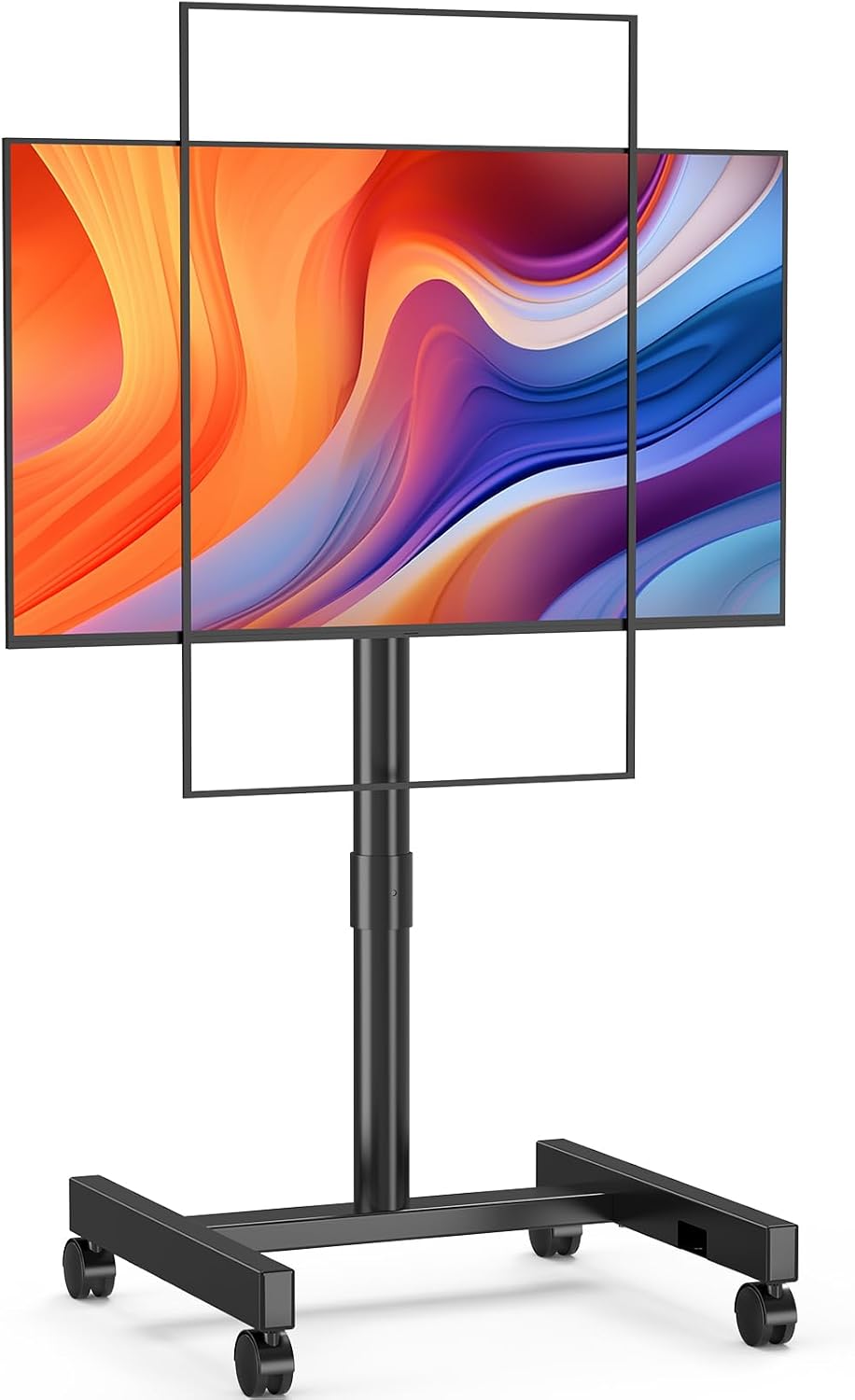 Rolling TV Stand for 13-50 Inch TVs/Screens, Sturdy 50mm Support Pole