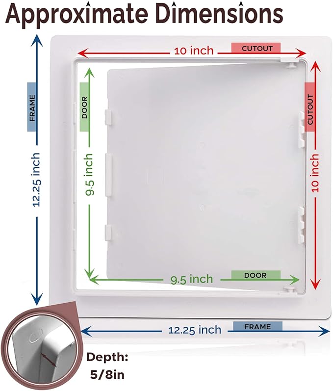 Morvat Access Panel 10x10 Inch for Drywall & Ceiling (20-Pack)