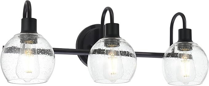 WINSHEN Modern 3-Lights Black Vanity Light Fixtures Farmhouse Metal Bathroom