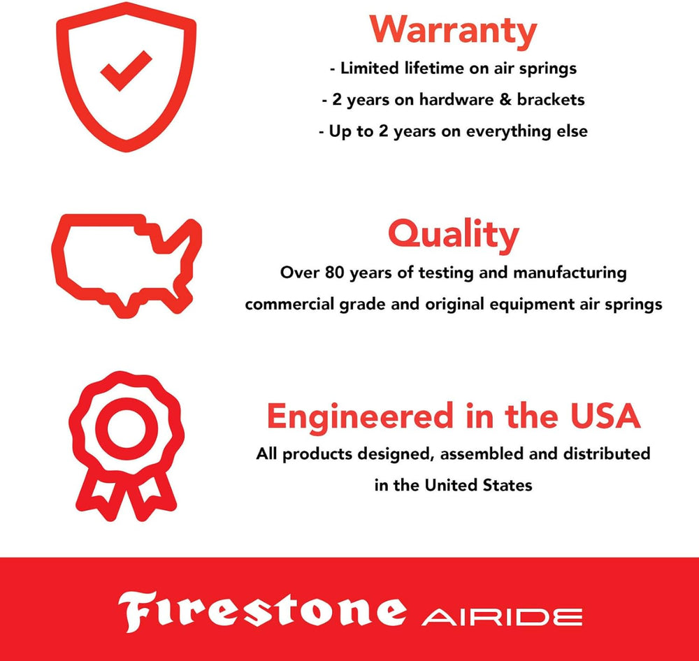 Firestone Airide 2061 Ride-Rite Rear Air Springs Kit with Mounting Assembly