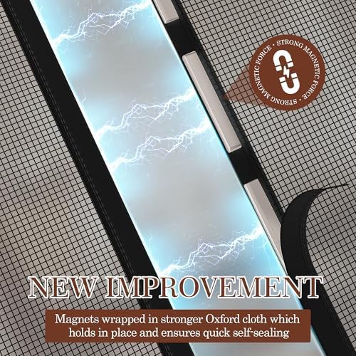 Yotache Narrow Magnetic Screen Door Fit Doors 28" x 80", Black
