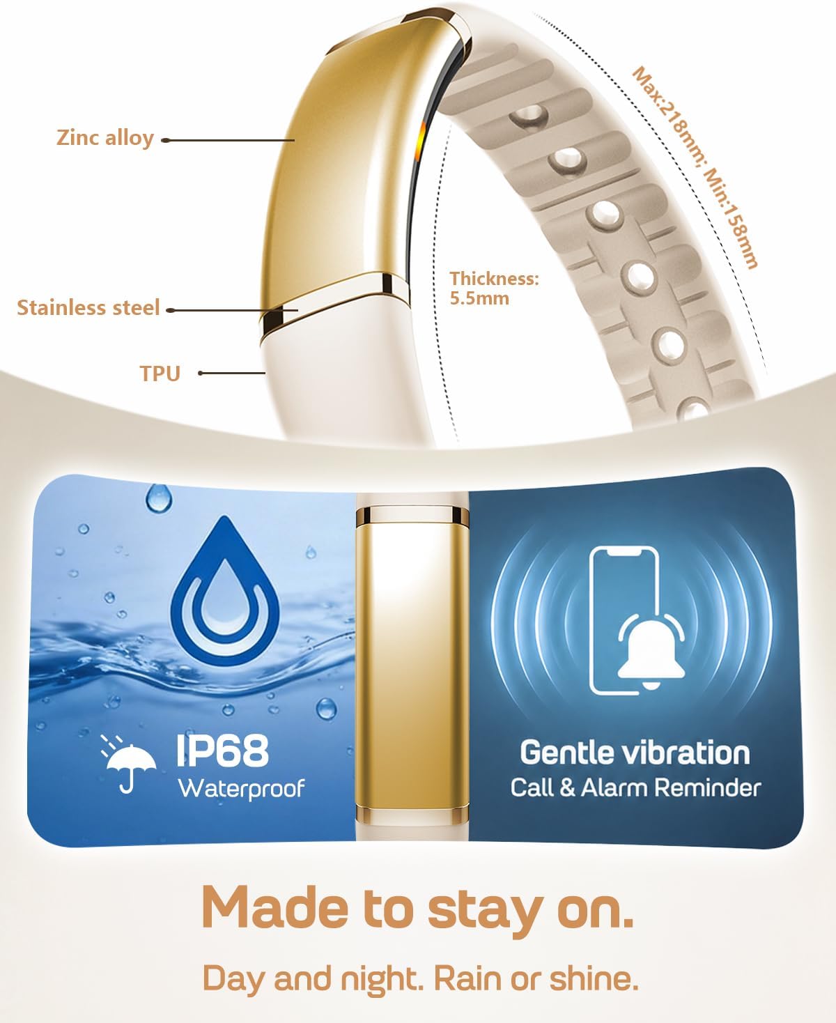 fitvii screenless fitness tracker for women men, health, package contents