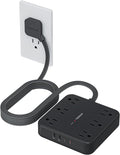 TESSAN Flat Plug Extension Cord 15 Ft, 2100J Surge Protector Power Strip