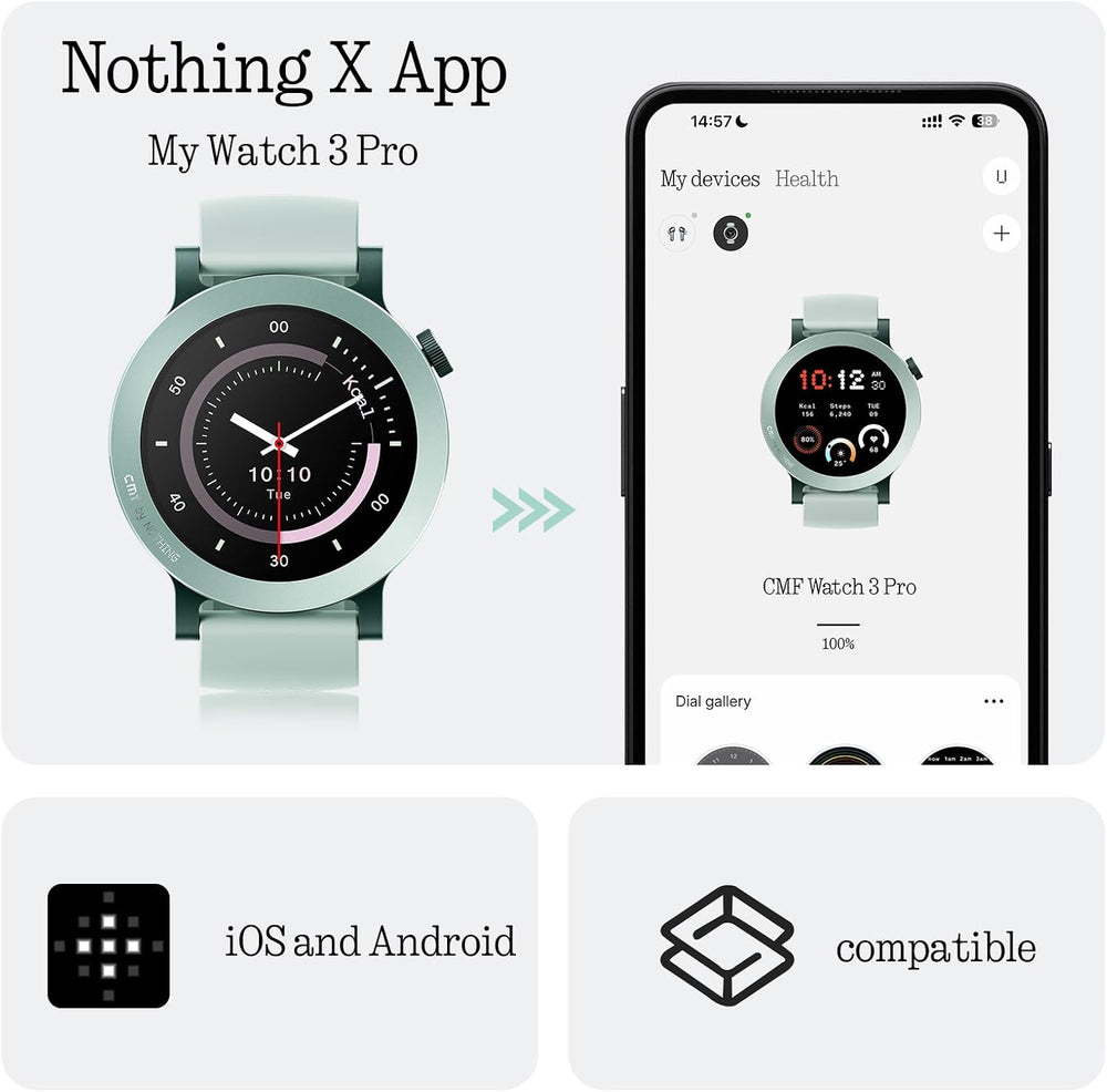 CMF BY Nothing Watch 3 Pro Smart Watch for Men Women, Bluetooth Call AI Energ...
