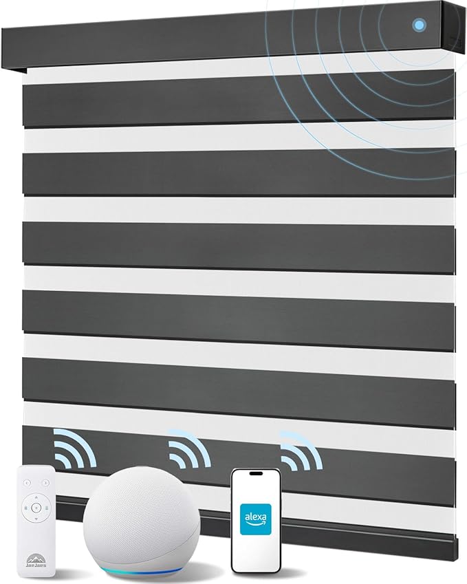 Smart Zebra Blinds for Windows, Alexa Motorized Blinds