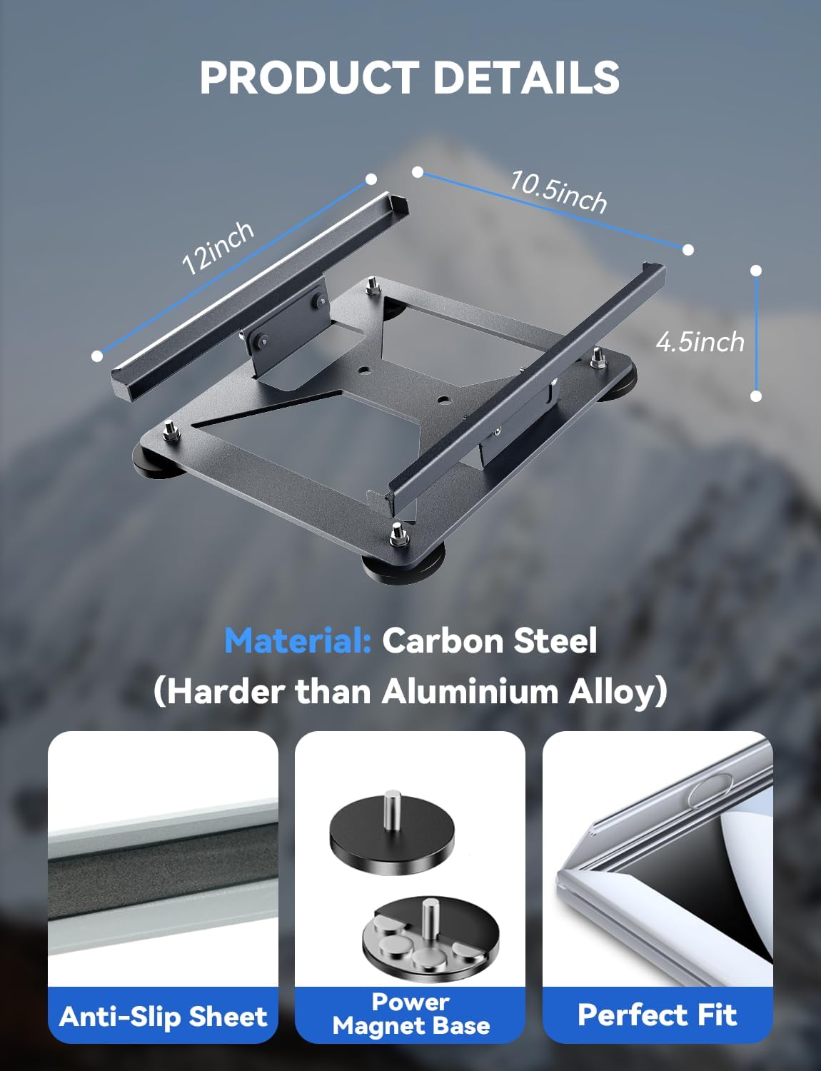 Vehiker Starlink Mini Mount Magnetic, 30° Adjustable Car Roof Mount with 350lbs Heavy Duty Magnet Bases, Weatherproof Starlink Mini Accessories for RV, Camper Van, SUV, Boat