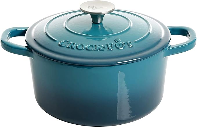 Crock-Pot Artisan 3-Quart Round Enameled Cast Iron Dutch Oven – Gradient Teal