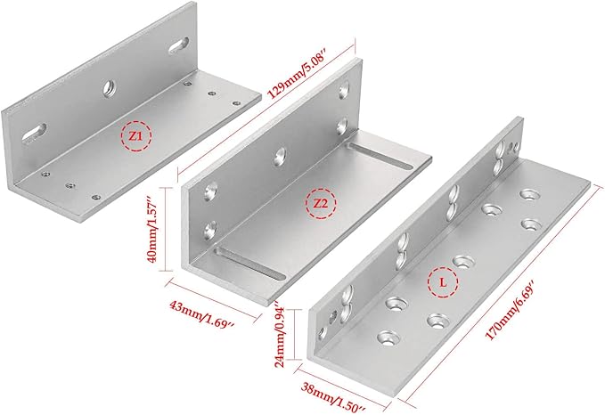 Electric Magnetic Lock with Z and L Bracket 180KG 350LBS Holding Force