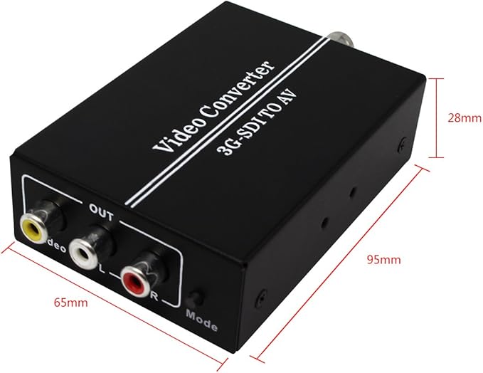 HDSUNWSTD HD 3G SDI to AV CVBS Video Converter Support 1080P L/R Audio Output
