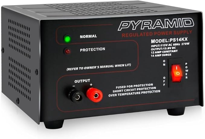 Pyramid Universal Compact Bench Power Supply - 12 Amp Linear Regulated Home Lab