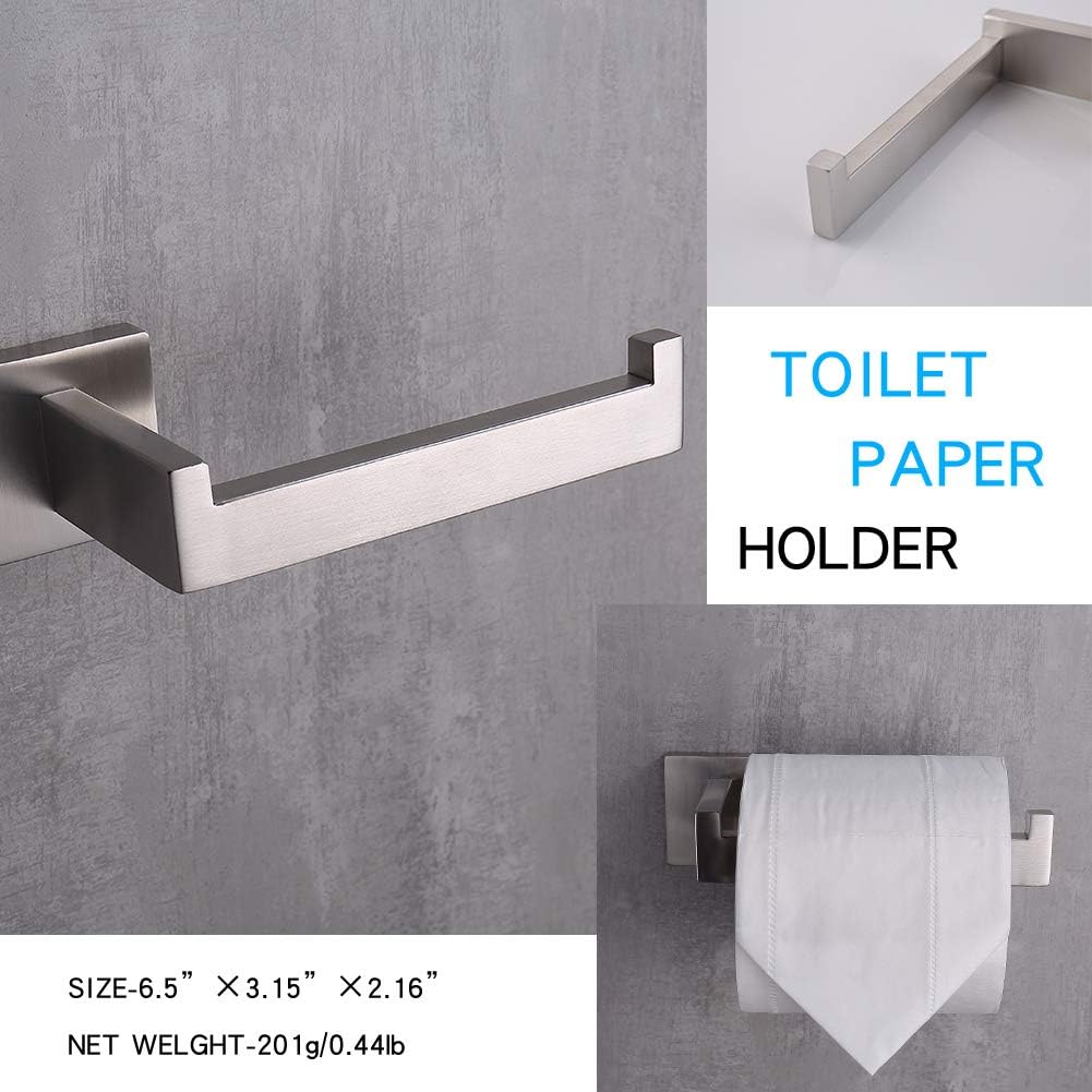 tastos 3-piece bathroom hardware set brushed nickel wall showing dimensions