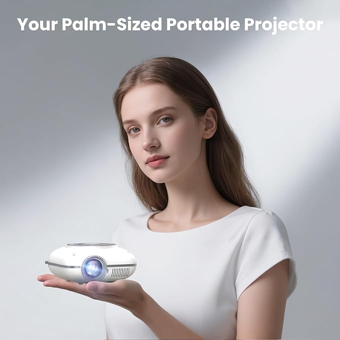 HOMPOW Mini Projector with Two -Way Bluetooth, Portable Projector