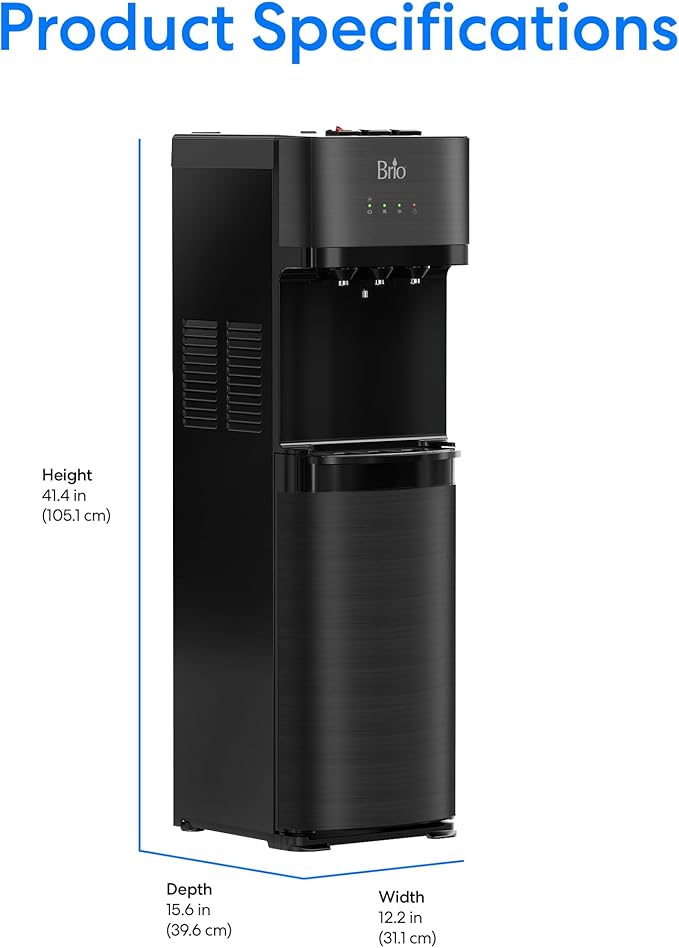 Brio Self Cleaning Bottom Loading Water Cooler Water Dispenser – Black