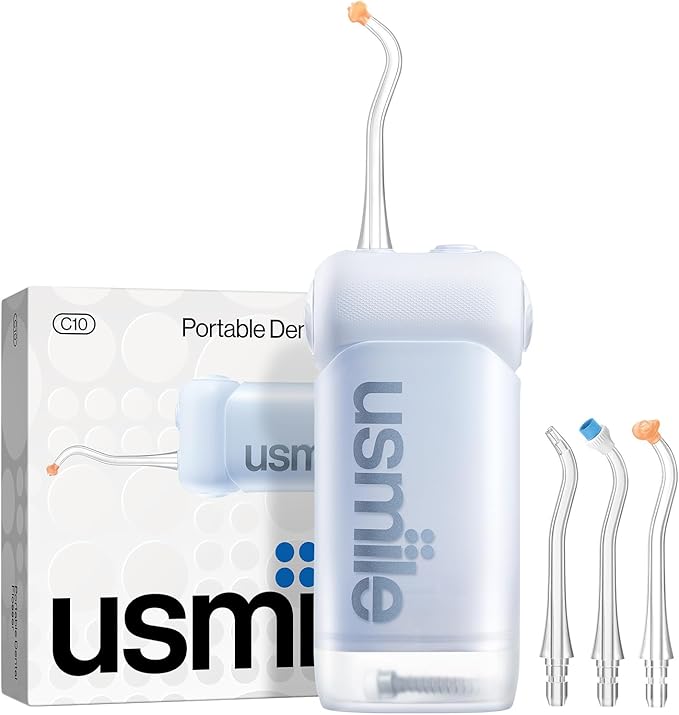 usmile C10 Portable Water Flosser – Travel-Friendly, 95-Day Battery, 4 Modes